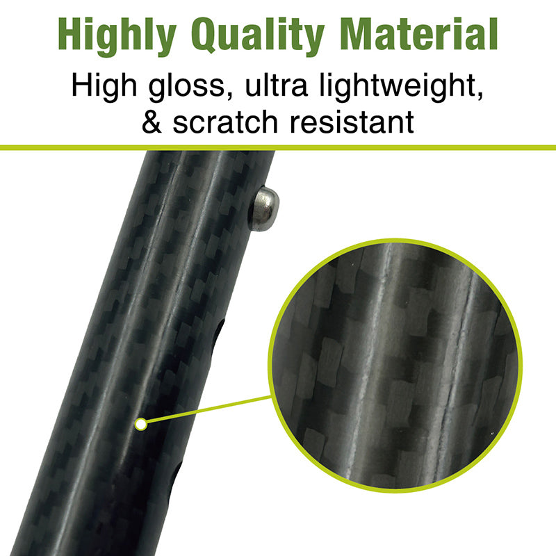 Deluxe Carbon Fibre 4-Part Folding Adjustable Walking Stick Cane for Men, Ladies and Women with Soft Grip Handle - 33.5” to 37.5”