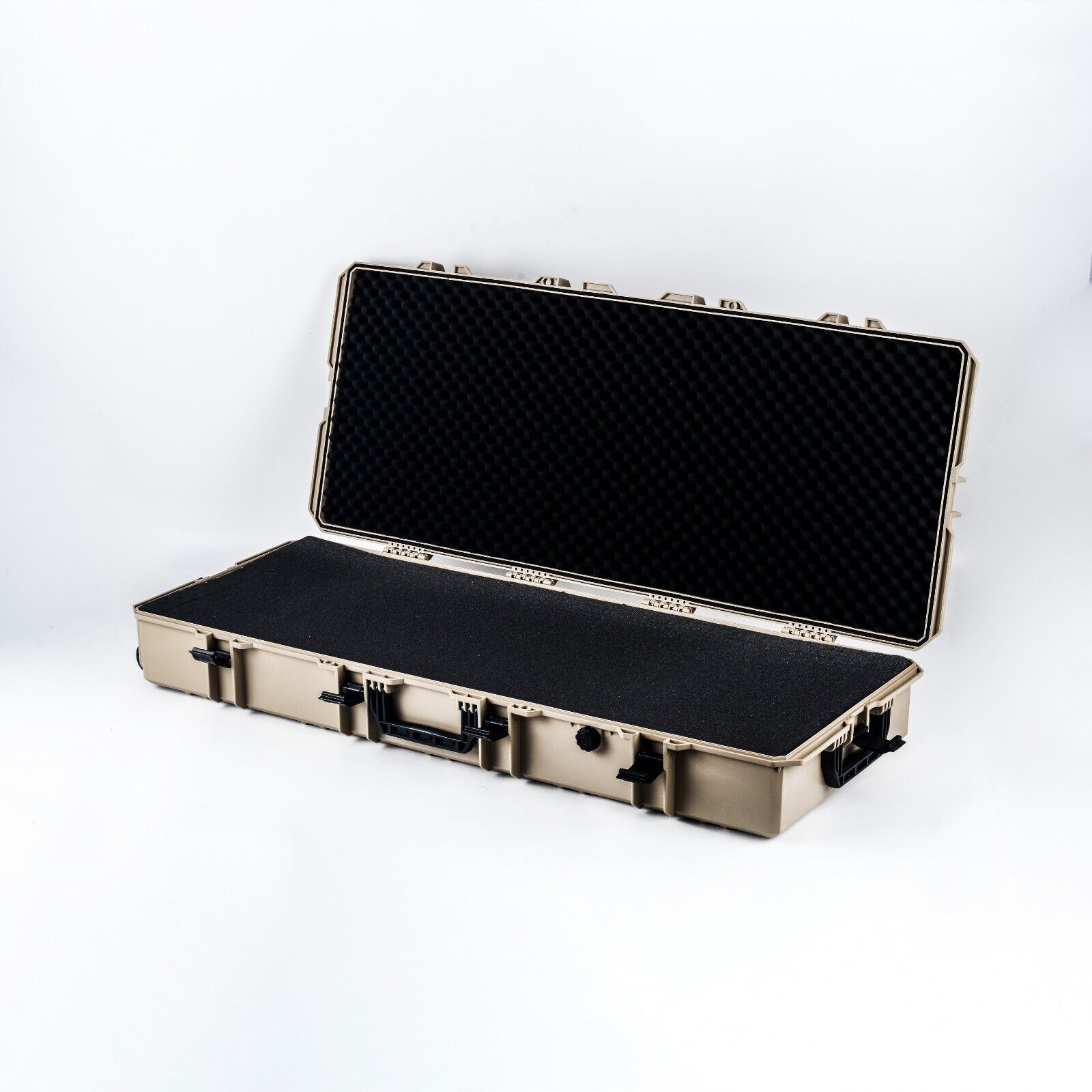 Double Rifle Case Egg Foamed Lined Hard Durable Gun Case Airline Approved Tan