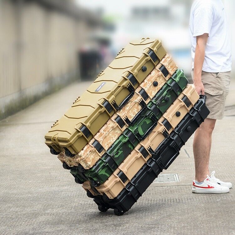 Double Rifle Case Egg Foamed Lined Hard Durable Gun Case Airline Approved Tan