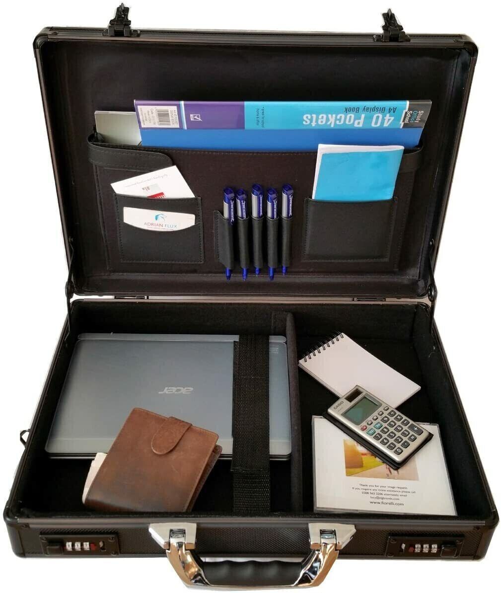 Executive Aluminium Briefcase Business Office Travel Work Laptop Attaché Bag