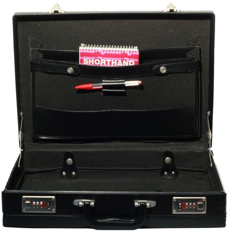Executive Faux Leather Business Briefcase Attache Travel Case Work Bag UK