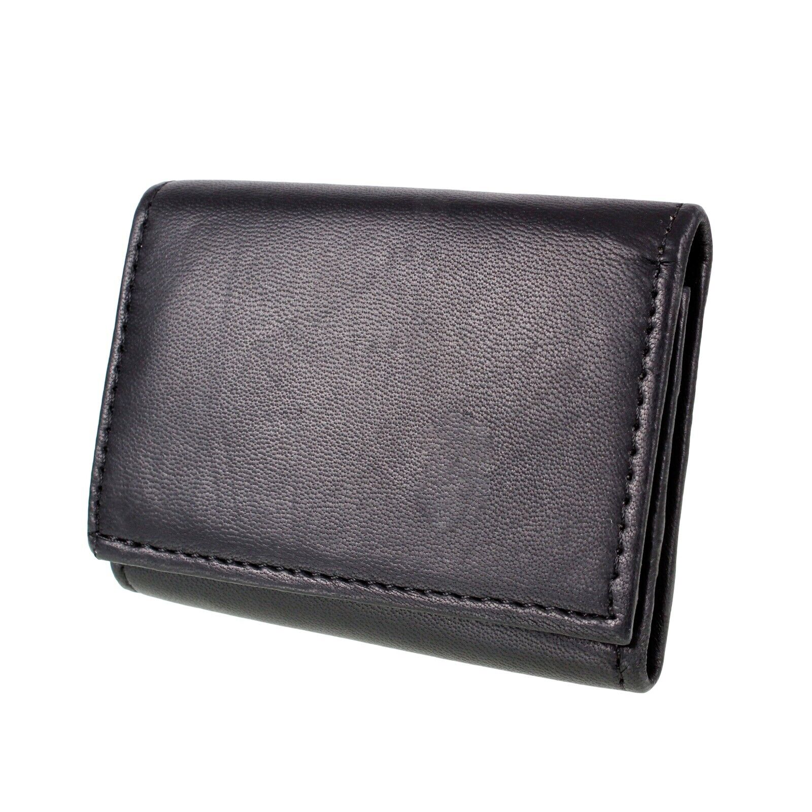 Black Leather Key Holder / Key Case Wallet Soft Nappa Leather 6 hooks