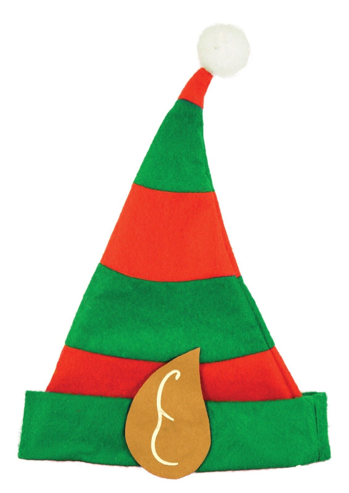 ADULT ELF HAT WITH PIXIE EARS IN RED & GREEN CHRISTMAS FANCY DRESS UK