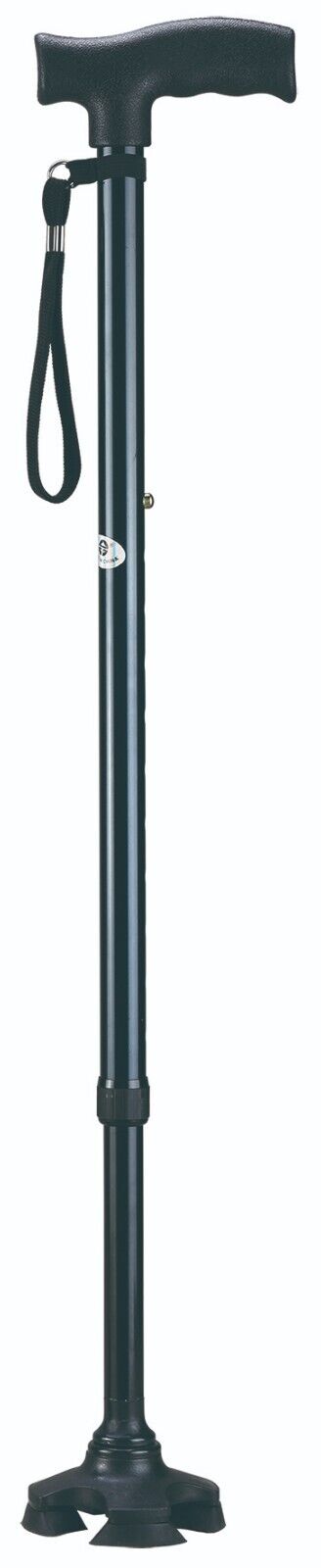 EXTENDABLE Walking stick, portable, four-legged crutch, strong stable UK
