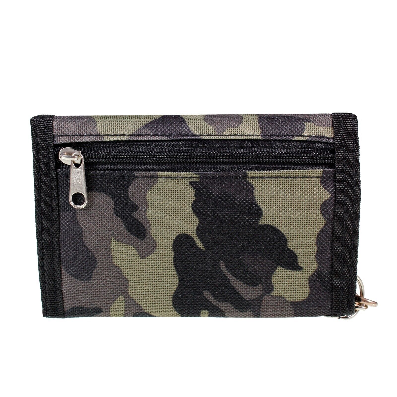 Canvas Trifold Wallet With Chain in Durable Nylon Money Cash Coin Change