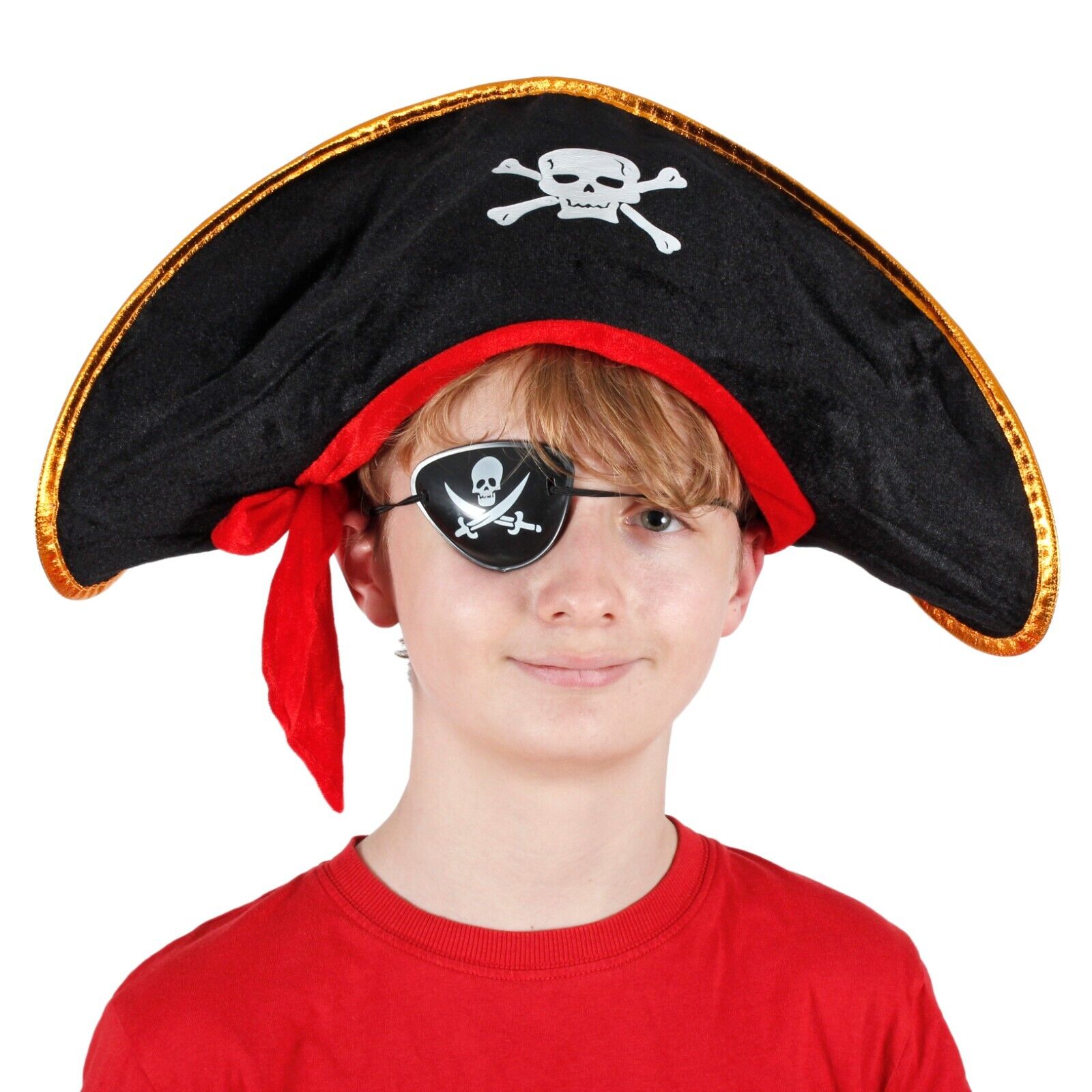 Childrens Kids Pirate Fancy Dress Up Set Hook Pistol Gun Eye Patch Hat Compass