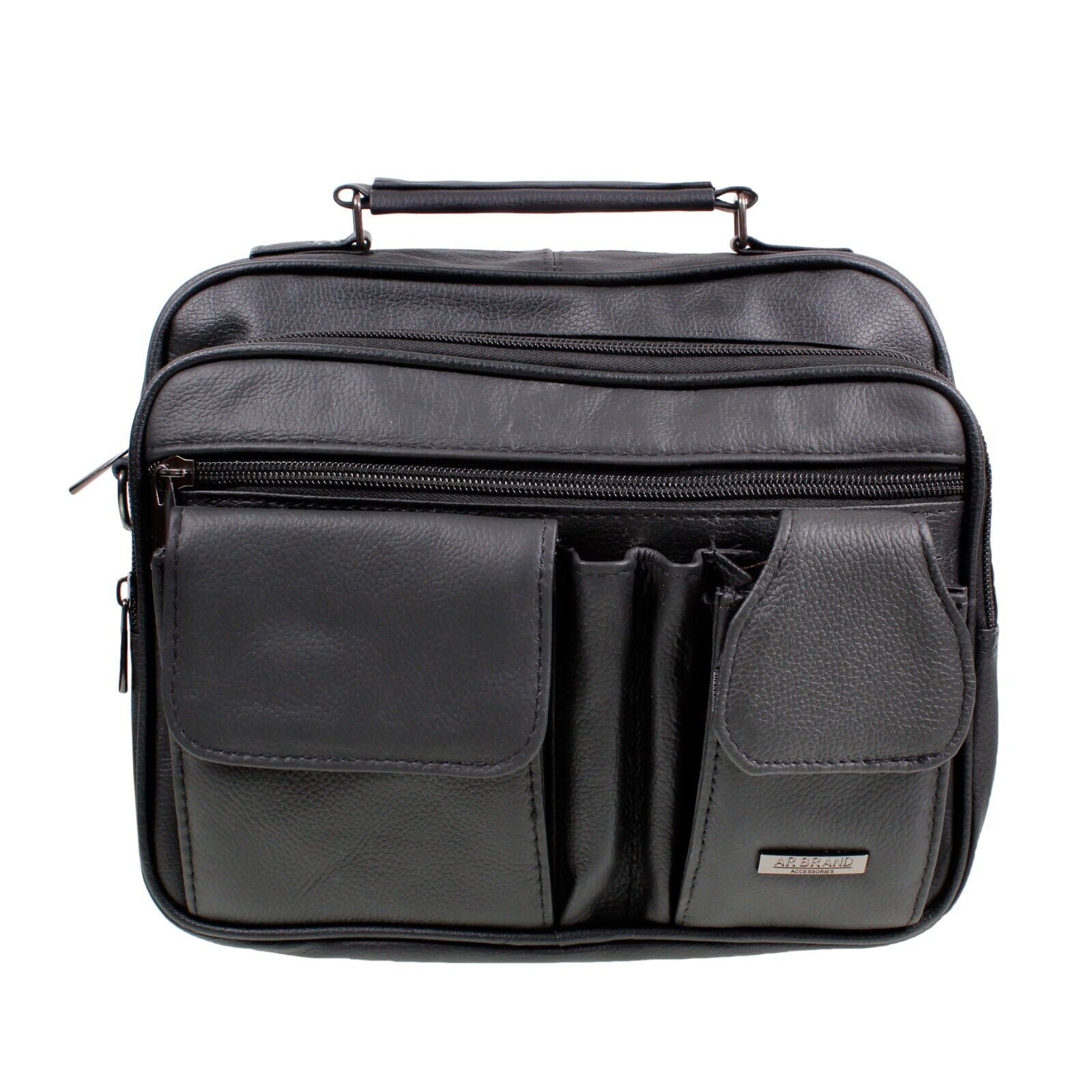 BLACK  LEATHER ORGANISER TRAVEL BAG IN COWHIDE