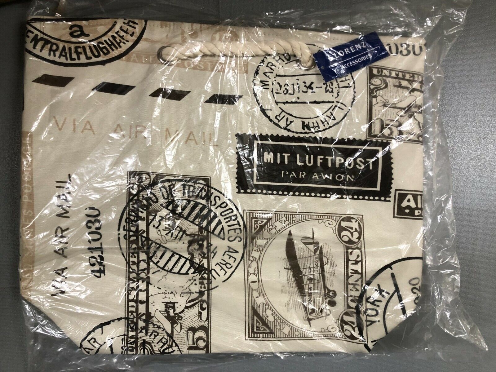 CANVAS SHOPPING BAG ROPE HANDLES Various designs GROCERY strong UK SELLER