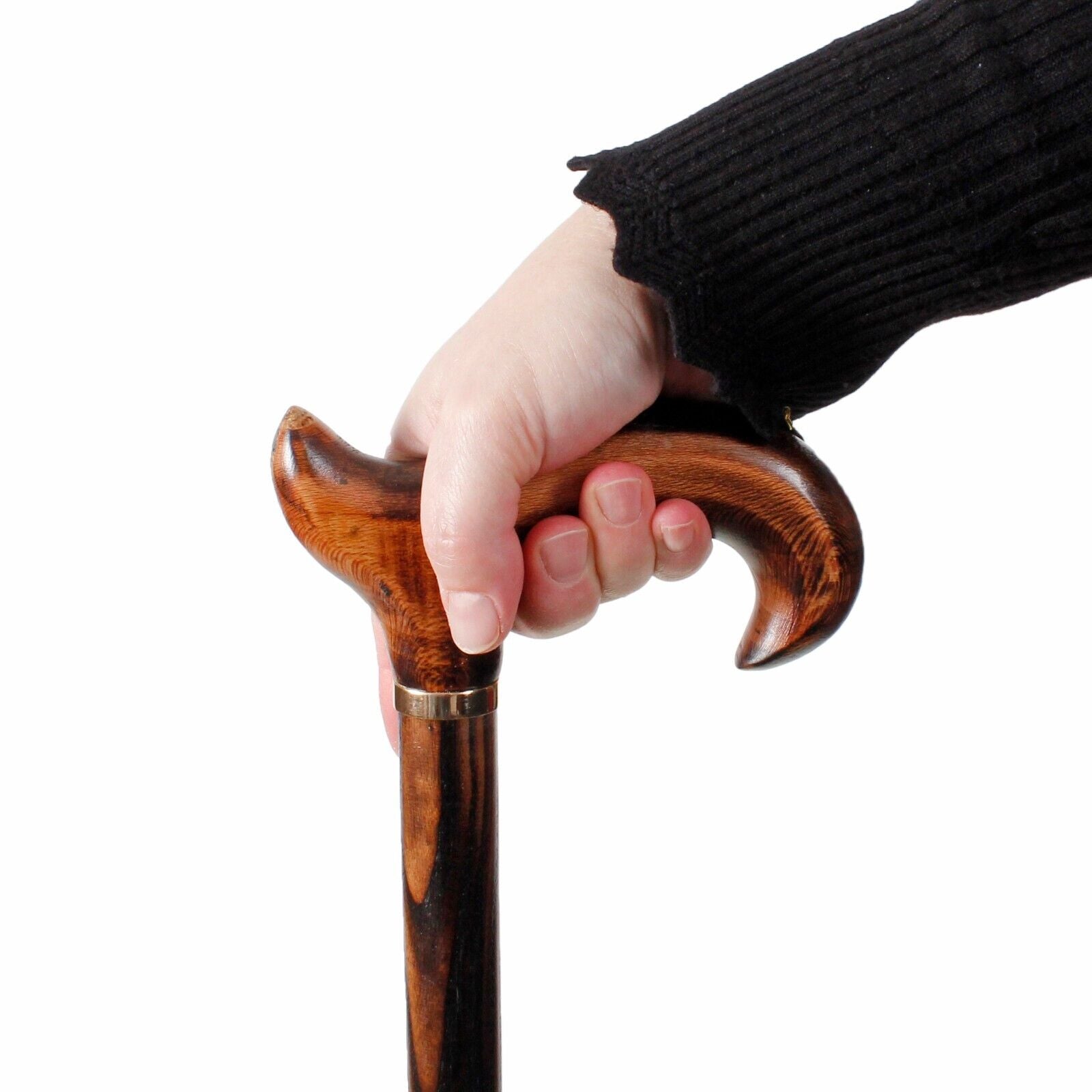 Gents Handcrafted Derby Handle Wooden Walking Stick Cane Mens Ladies 37"