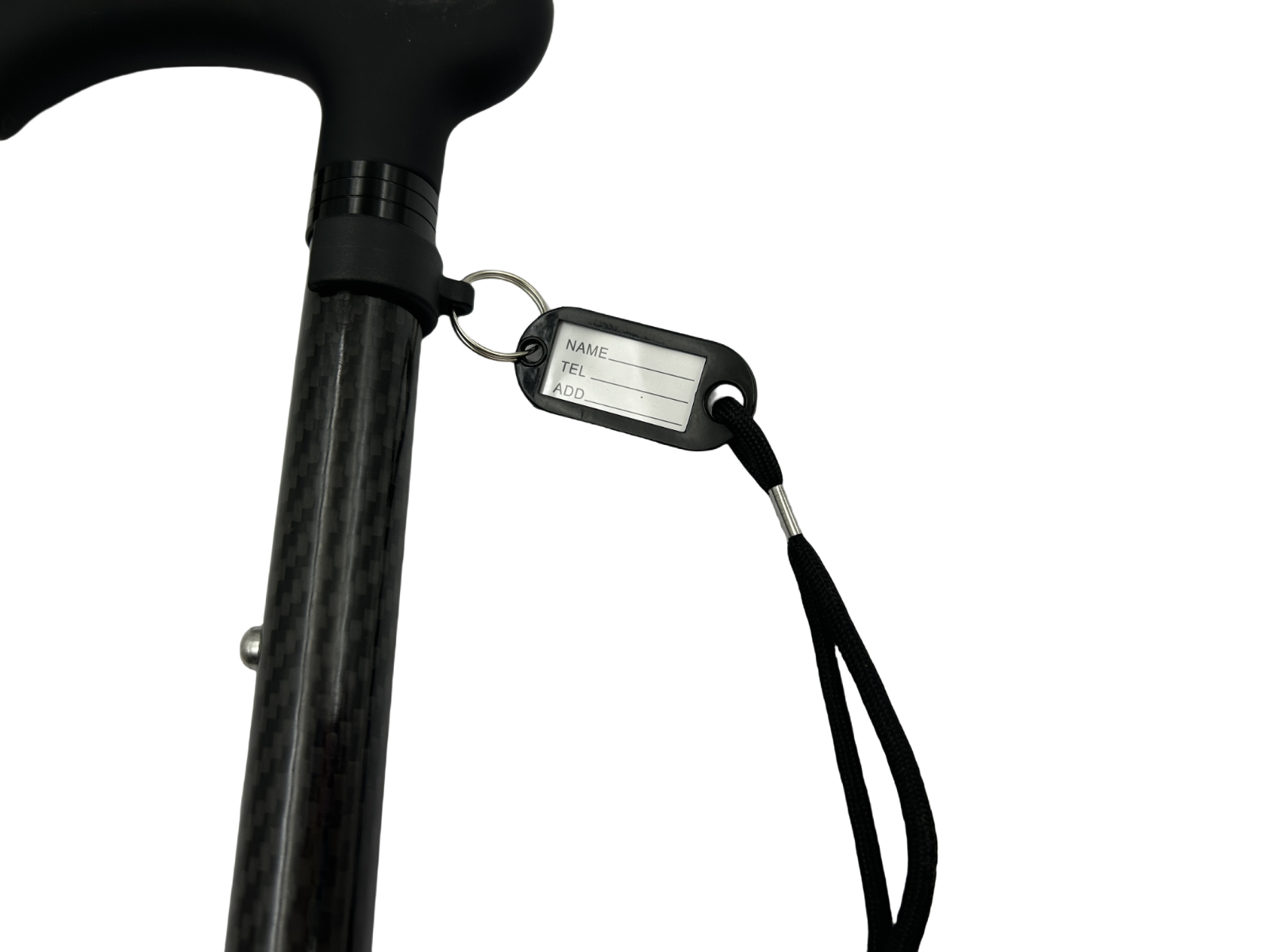 Carbon Fibre 4-Part Folding Adjustable Walking Stick Cane Mens Ladies