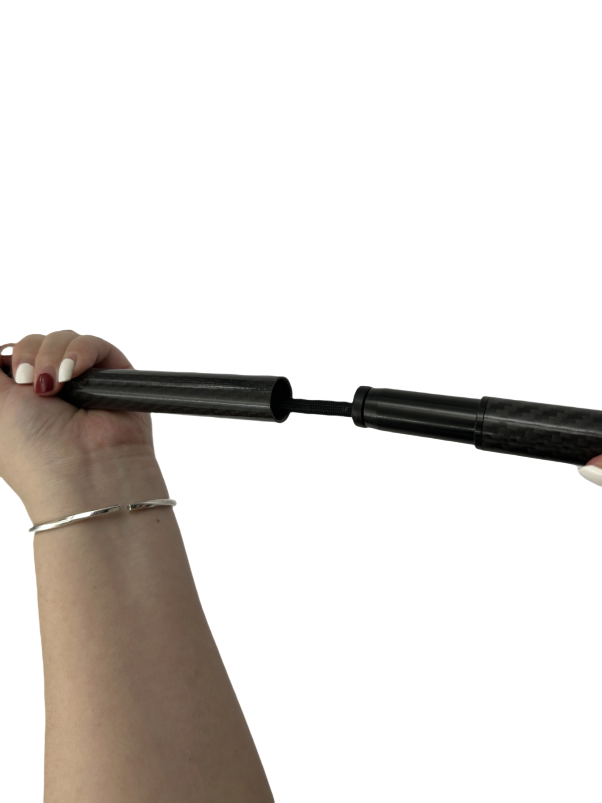 Carbon Fibre 4-Part Folding Adjustable Walking Stick Cane Mens Ladies