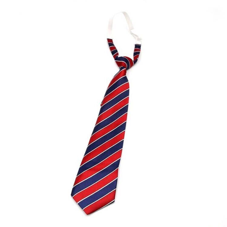 BLUE AND RED THICK SATIN STRIPED NECK TIE SCHOOLBOY FANCY DRESS ACCESSORY