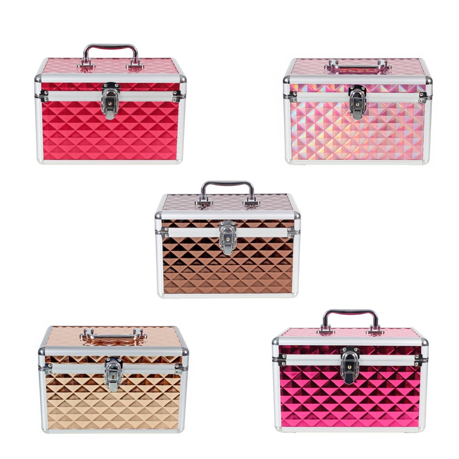 Aluminium Make Up Travel Storage Box Cosmetic Beauty Vanity Case Organiser AR