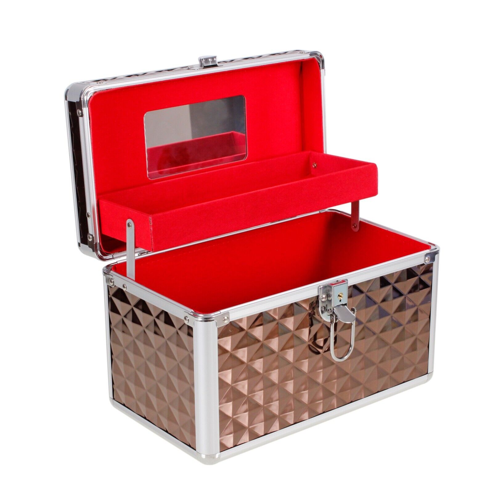 Aluminium Make Up Travel Storage Box Cosmetic Beauty Vanity Case Organiser AR