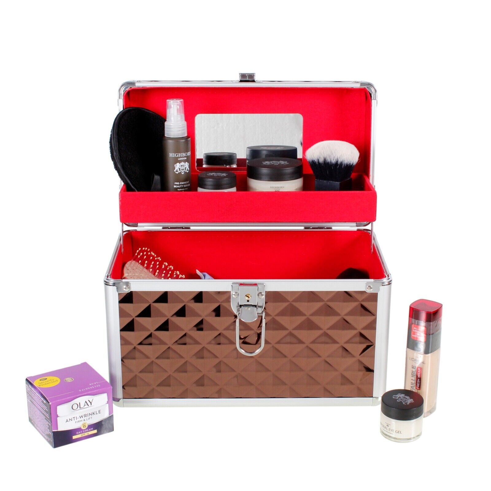 Aluminium Make Up Travel Storage Box Cosmetic Beauty Vanity Case Organiser AR