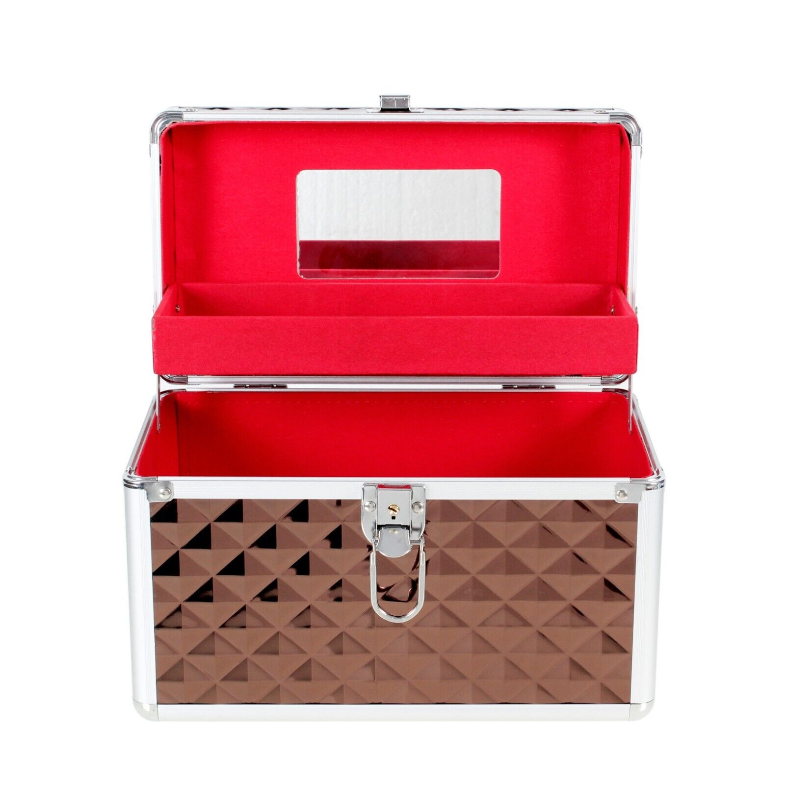Aluminium Make Up Travel Storage Box Cosmetic Beauty Vanity Case Organiser AR