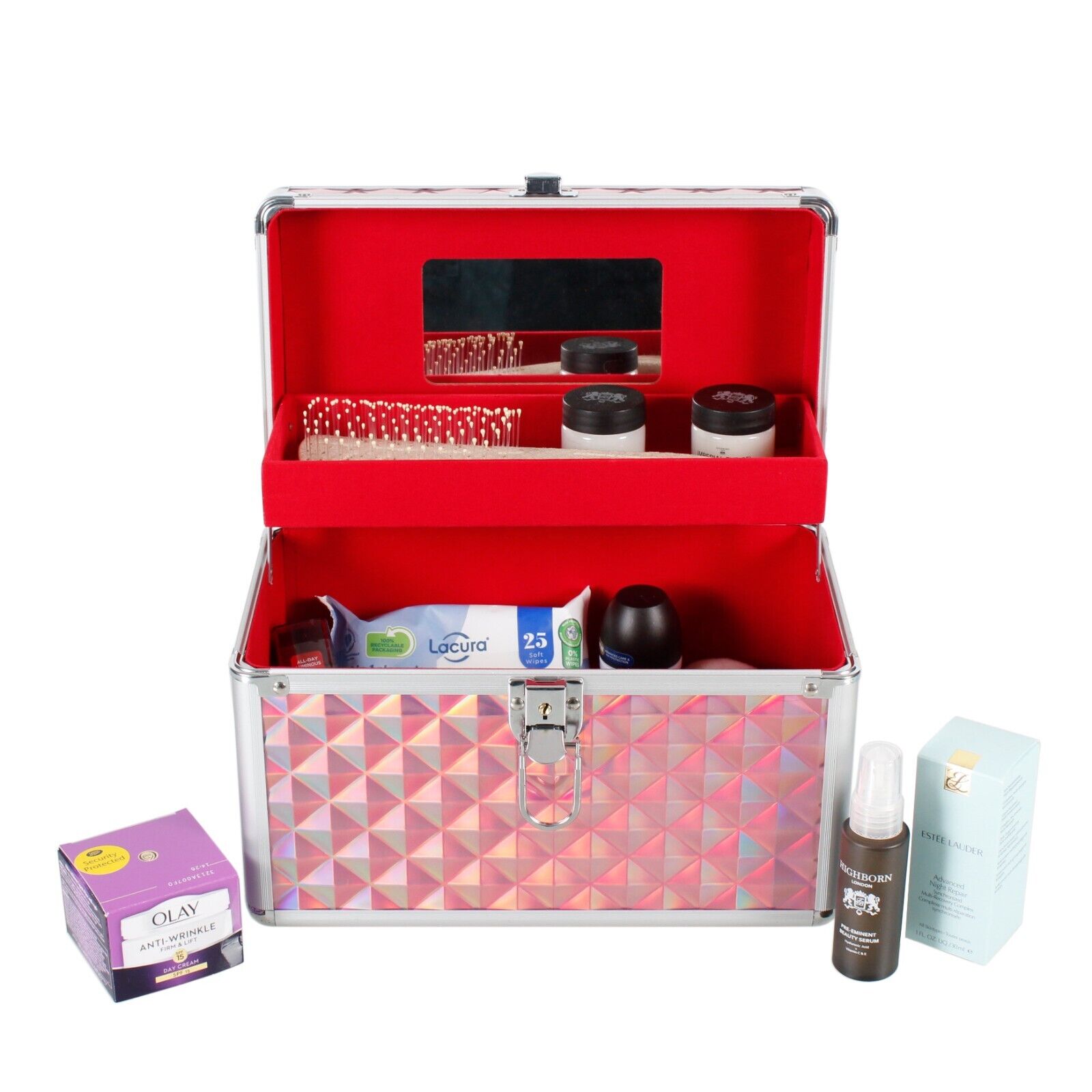 Aluminium Make Up Travel Storage Box Cosmetic Beauty Vanity Case Organiser AR