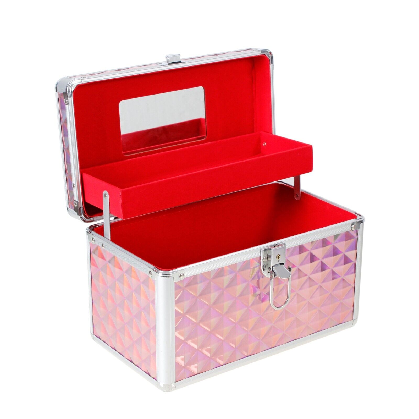Aluminium Make Up Travel Storage Box Cosmetic Beauty Vanity Case Organiser AR