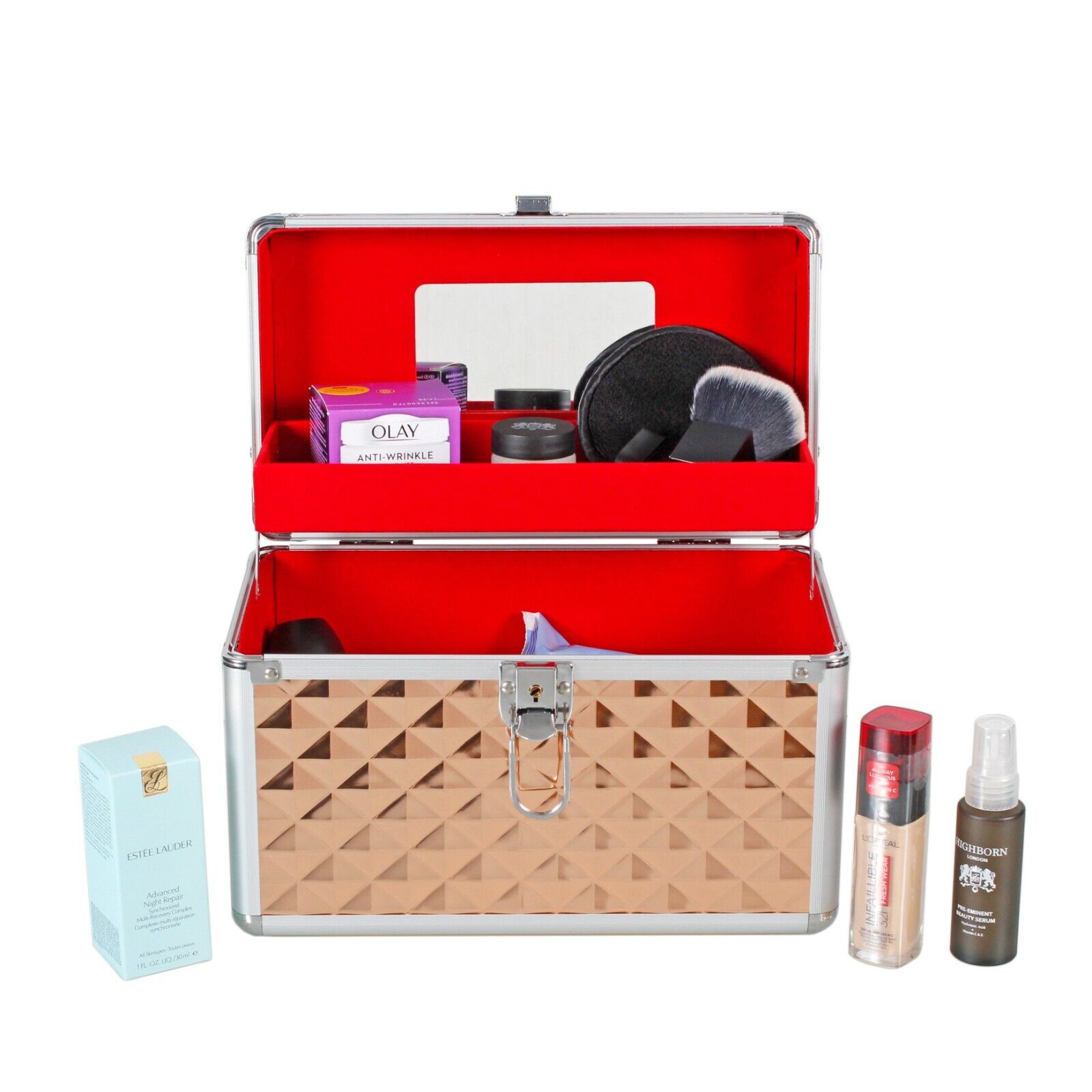 Aluminium Make Up Travel Storage Box Cosmetic Beauty Vanity Case Organiser AR