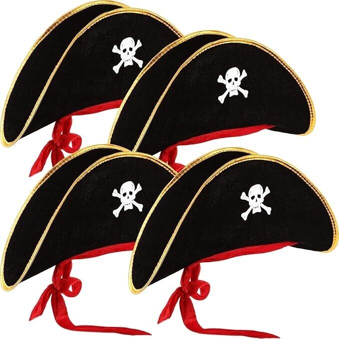 Adult Pirate Hat Crossbone Skull Halloween Costume Fancy Dress Sparrow Accessory