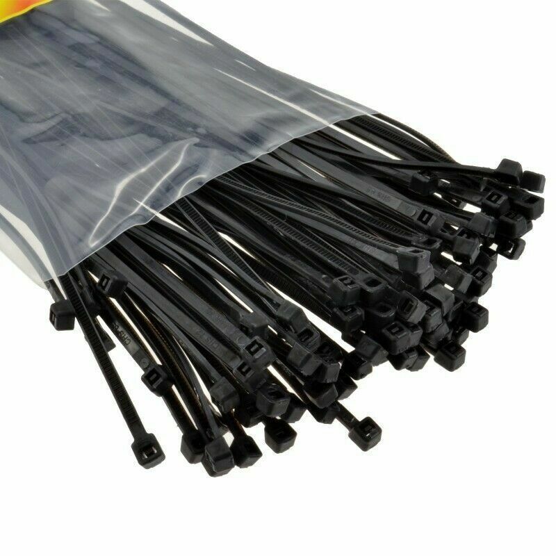 200 Pack Black Cable Ties 250mm x 4.6mm