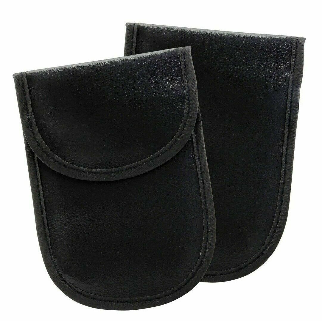 Car Key Signal Blocker Blocking RIFD Bag Cage Key less Fob Black Pouch Case 2pcs