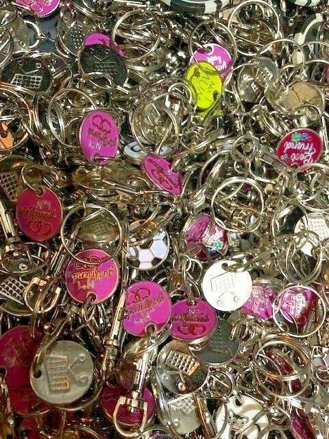 2pk Trolley Coin Keyring | Reusable One £1 Pound Shopping Token