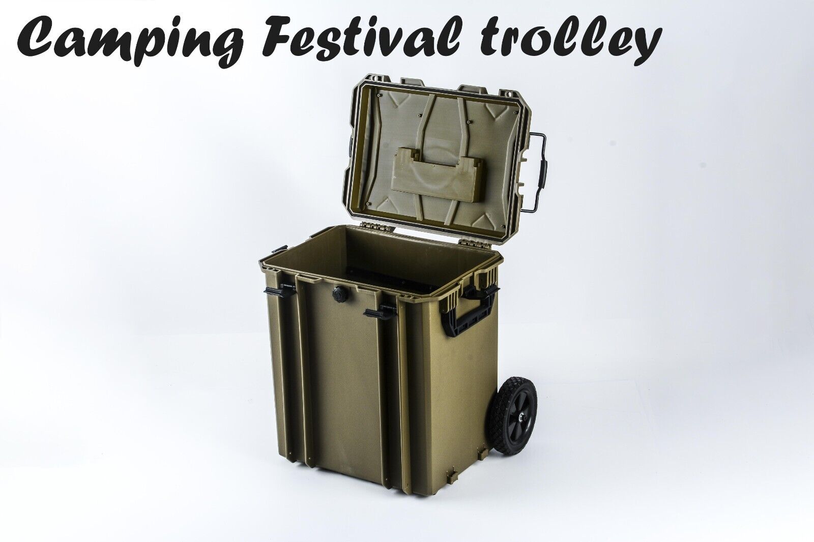 Camping Festival Trolley equipment travel holiday trips case box Olive Green