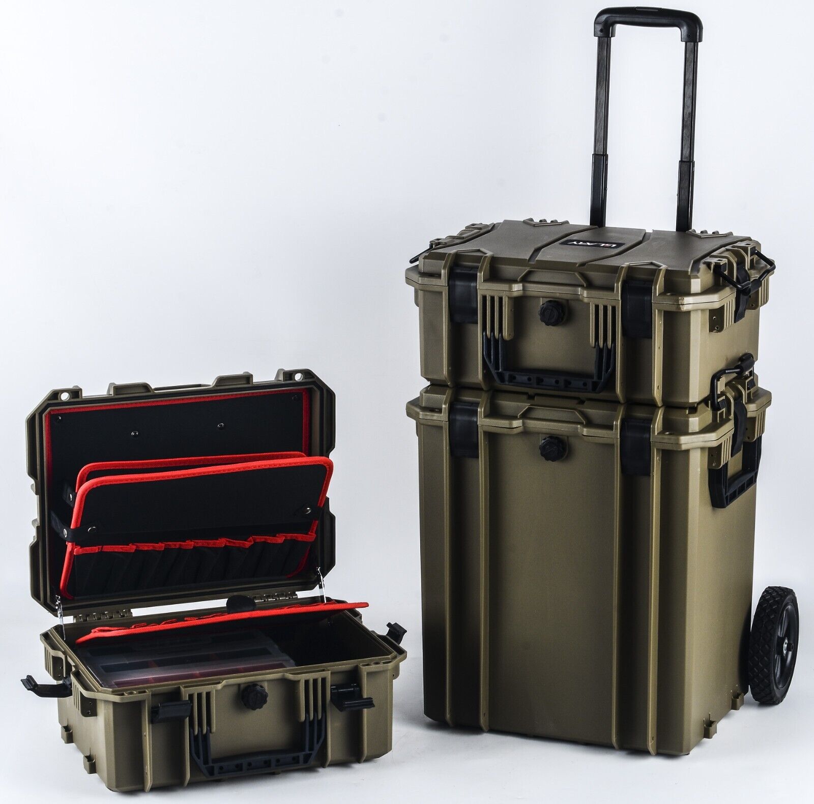 Camping Festival Trolley equipment travel holiday trips case box Olive Green