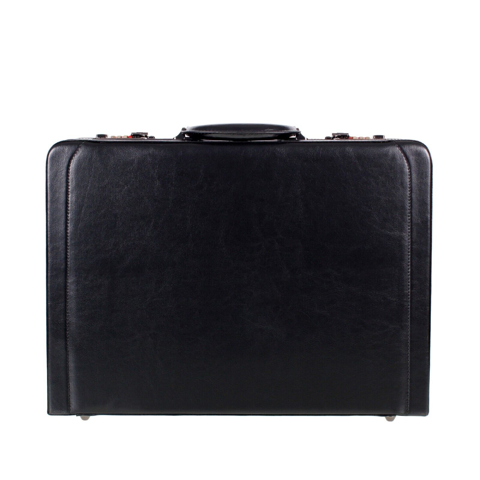 Deluxe Faux Leather Expandable Executive Attache Case Briefcase Black AR Premium