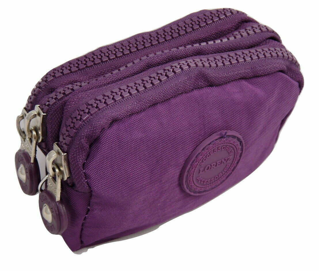 Design Ladies Women Girls Kids Small Zip Round Coin Purse with 3 Zip Closer