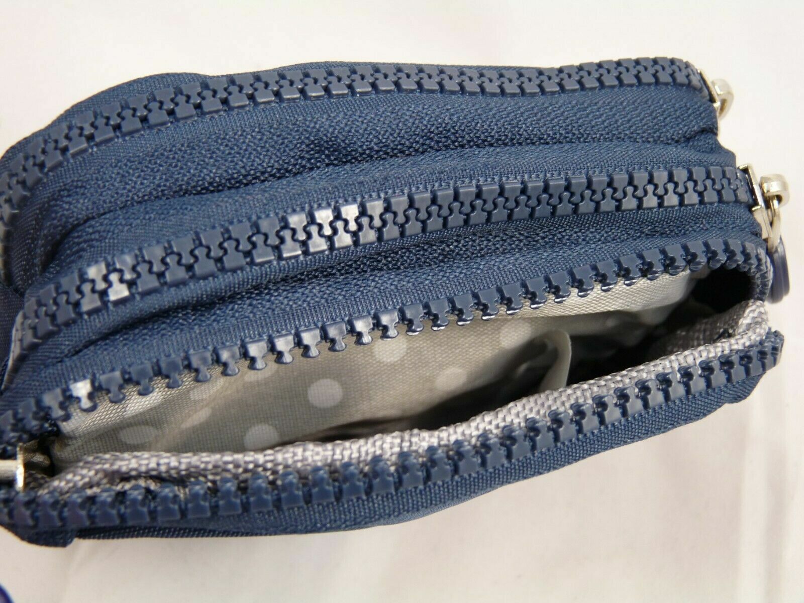 Design Ladies Women Girls Kids Small Zip Round Coin Purse with 3 Zip Closer