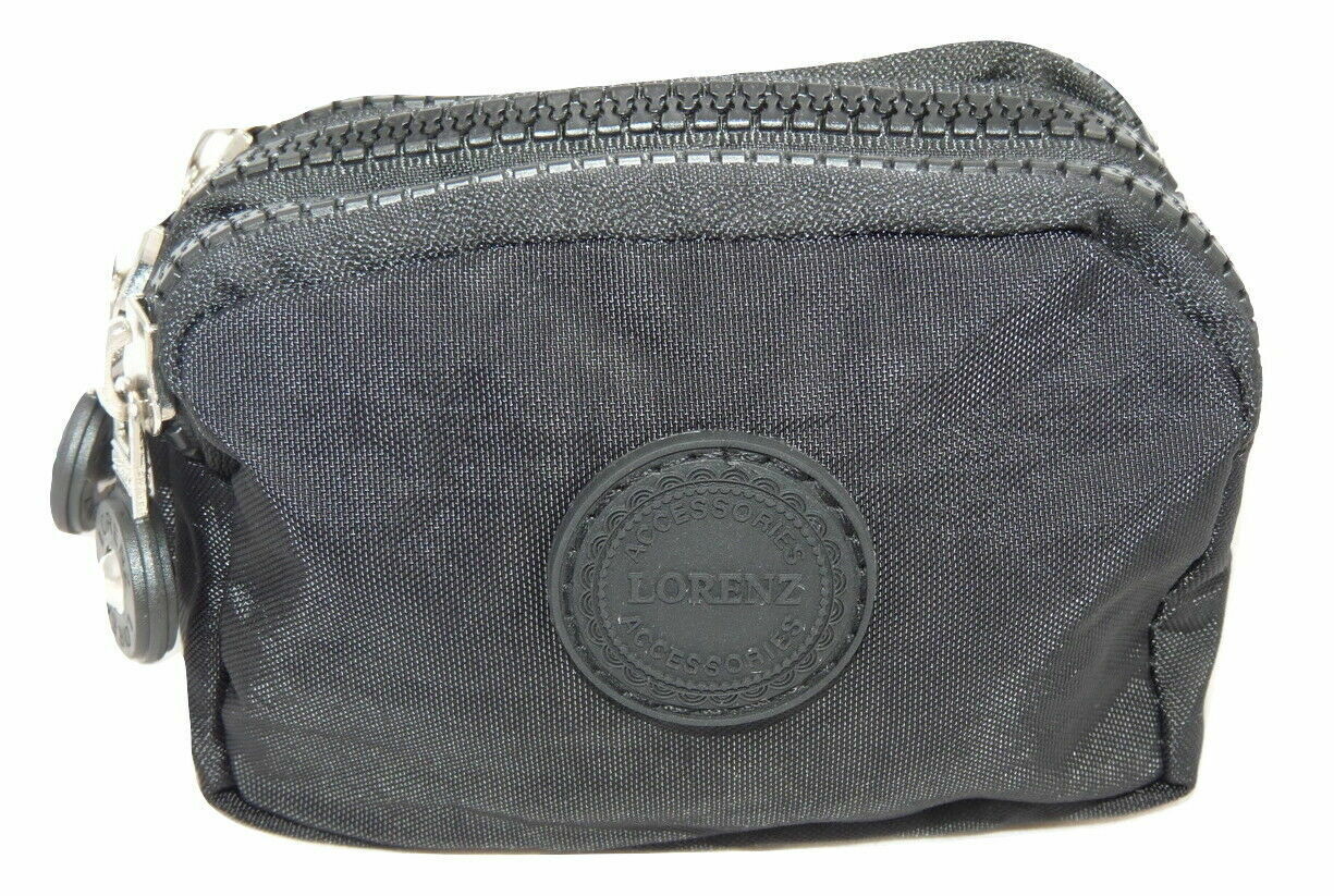 Design Ladies Women Girls Kids Small Zip Round Coin Purse with 3 Zip Closer