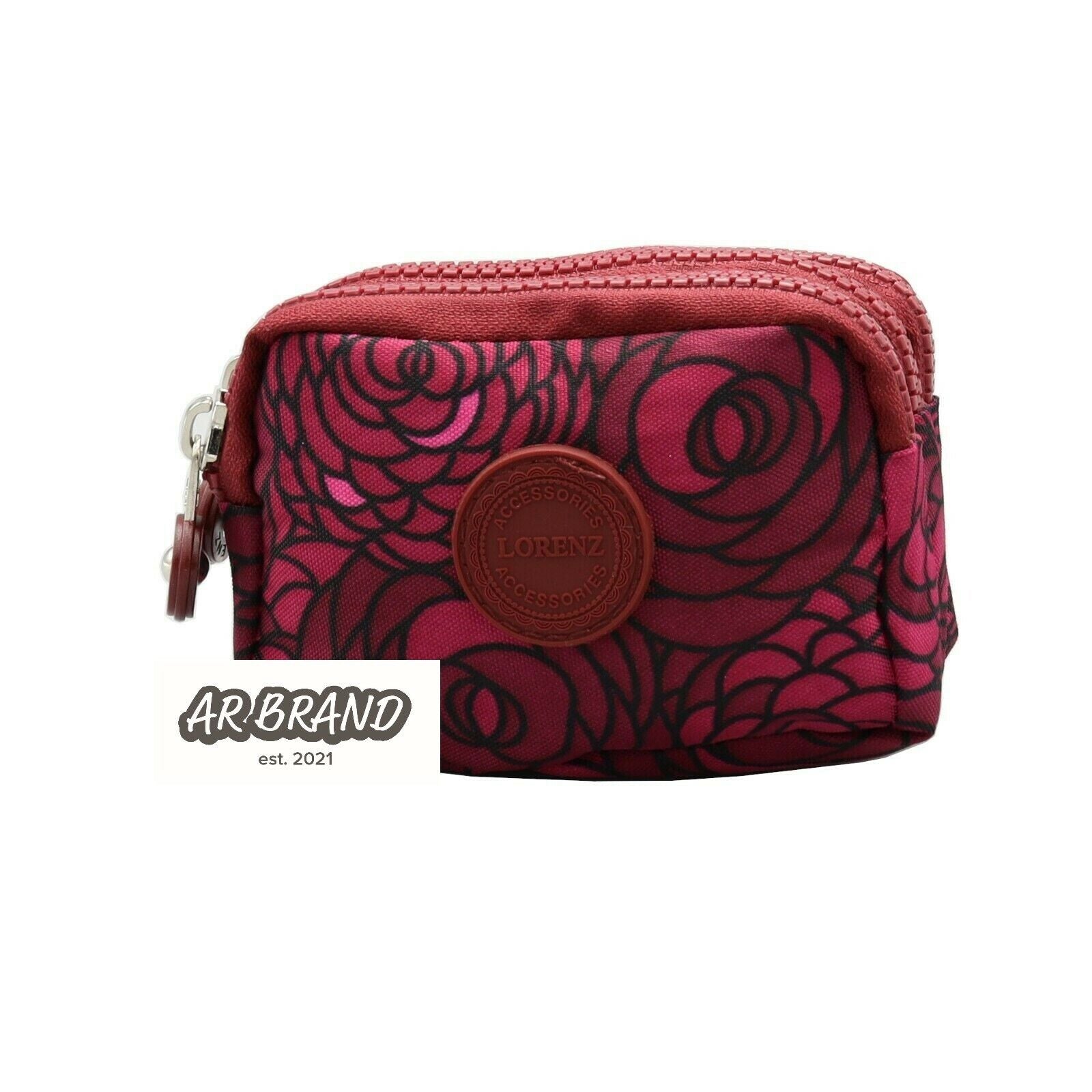 Design Ladies Women Girls Kids Small Zip Round Coin Purse with 3 Zip Closer