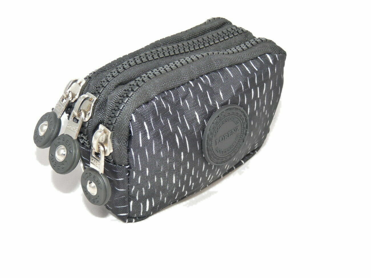 Design Ladies Women Girls Kids Small Zip Round Coin Purse with 3 Zip Closer