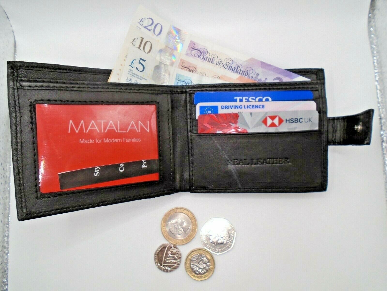 Designer Mens Leather Wallet RFID SAFE Contactless Card ID Protection UK SELLER