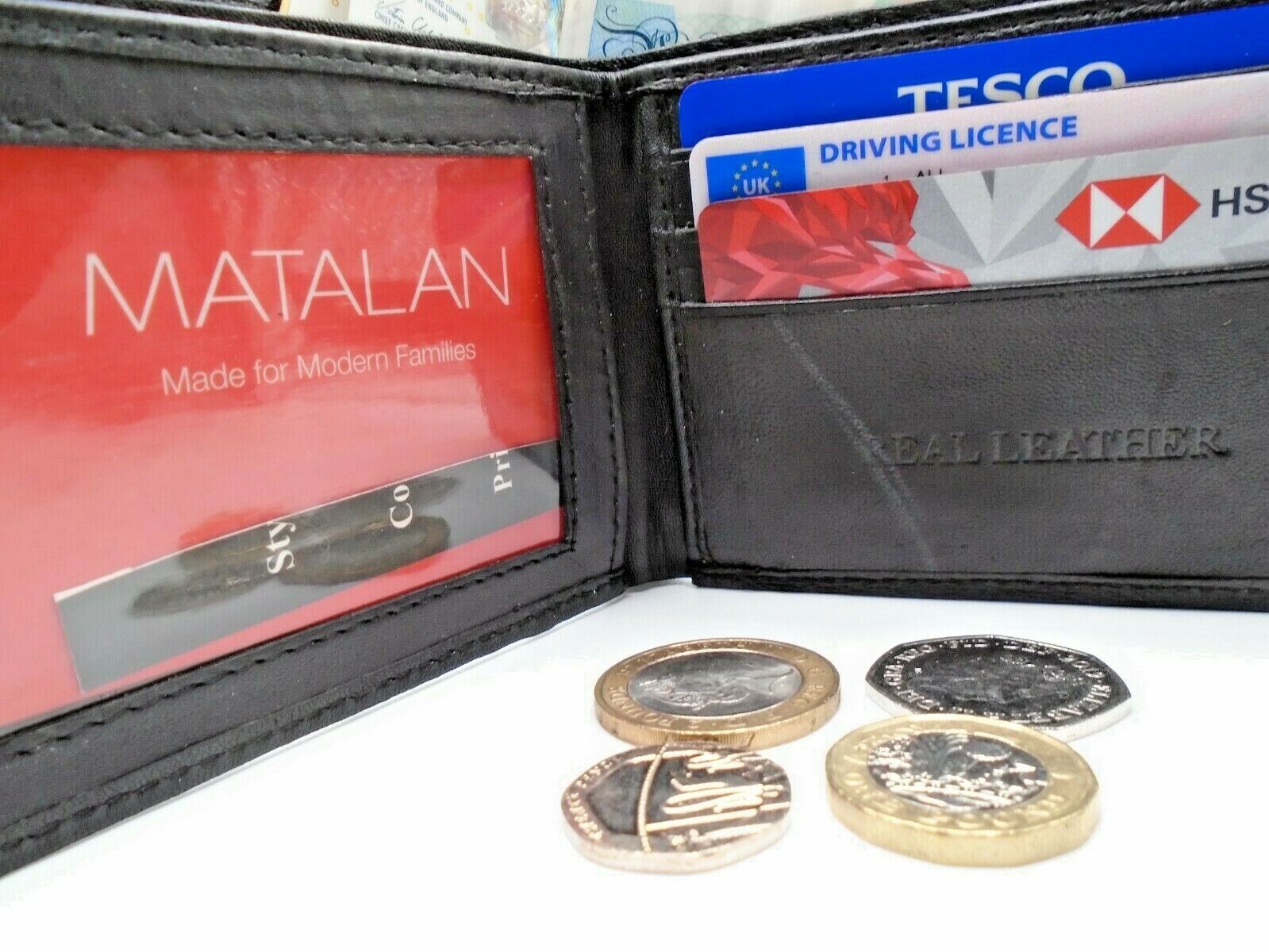 Designer Mens Leather Wallet RFID SAFE Contactless Card ID Protection UK SELLER