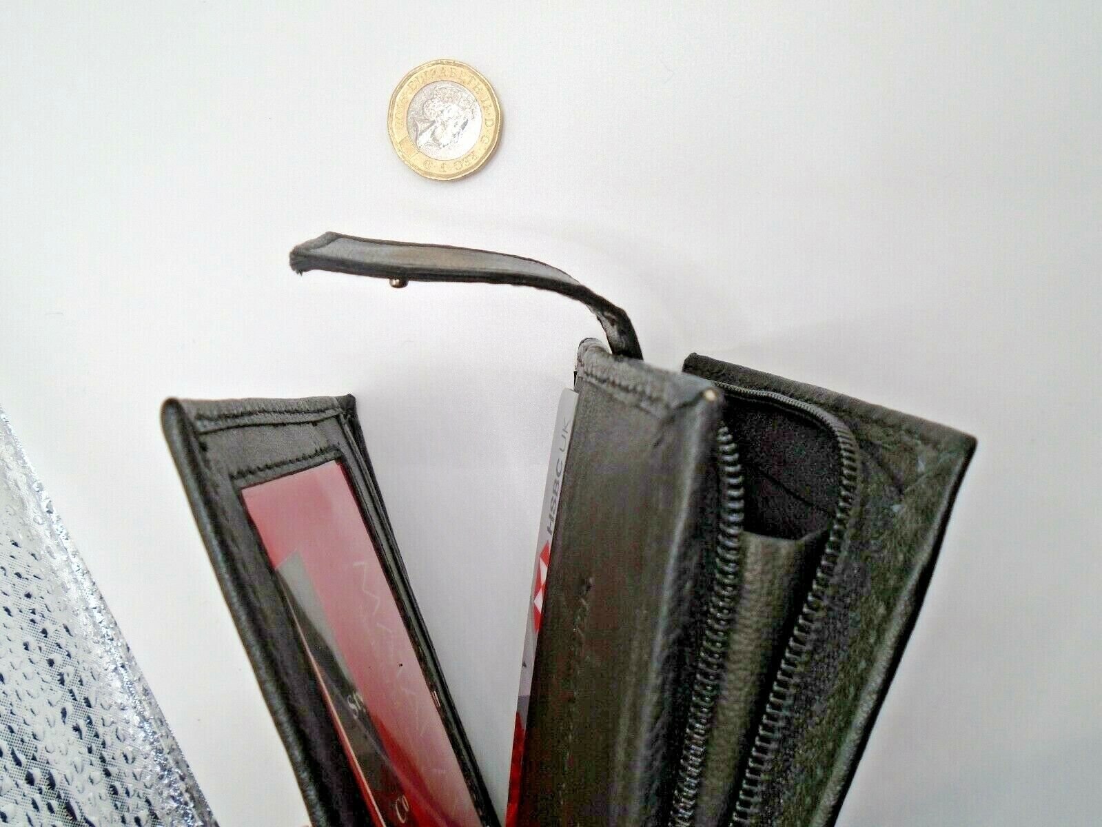 Designer Mens Leather Wallet RFID SAFE Contactless Card ID Protection UK SELLER