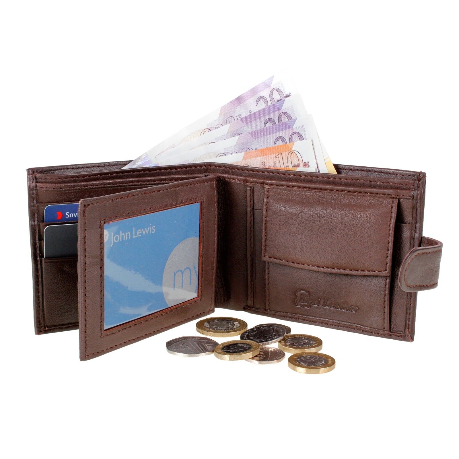 Designer Mens Leather Wallet RFID SAFE Contactless Card Blocking ID Protection