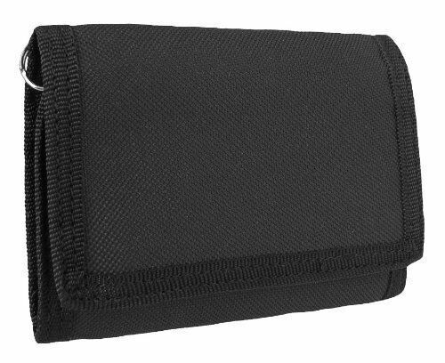 CANVAS WALLET with SECURITY CHAIN Mens Boys Gents hook and loop