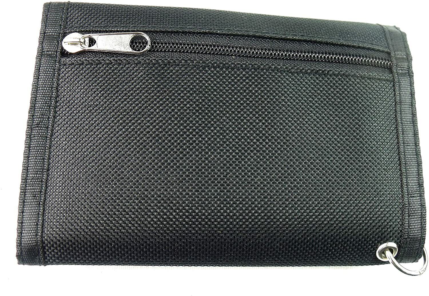 CANVAS WALLET with SECURITY CHAIN Mens Boys Gents hook and loop