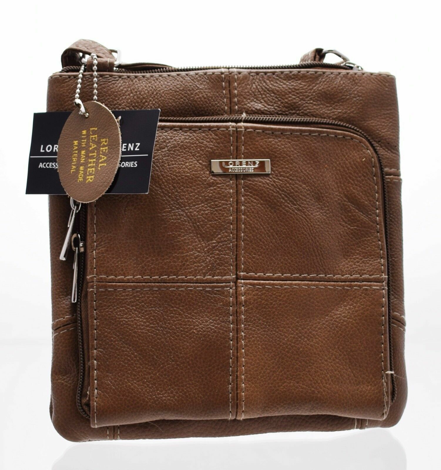 Fawn Cowhide Leather Ladies Cross Body Shoulder Bag Real Womens Small Fawn