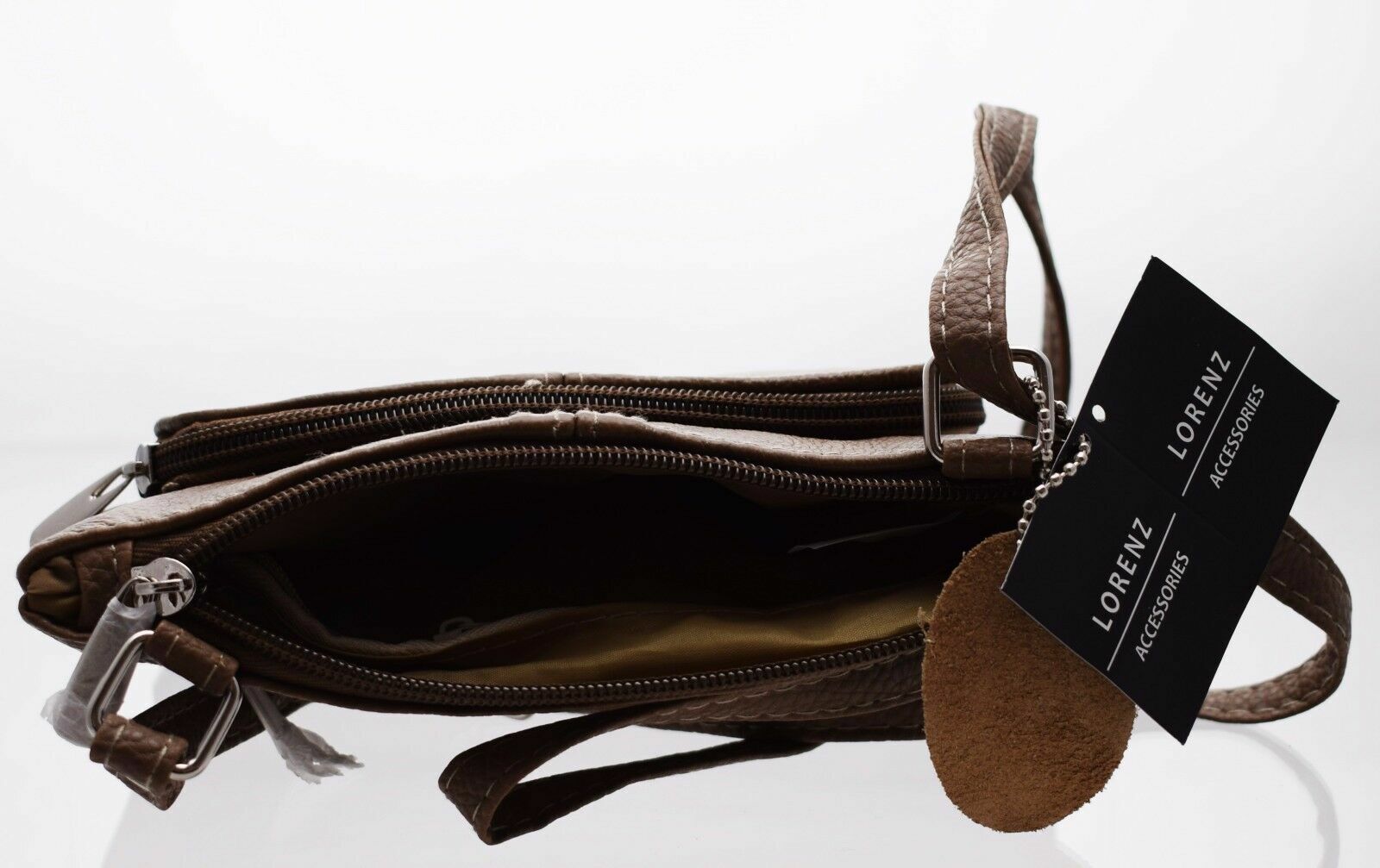 Fawn Cowhide Leather Ladies Cross Body Shoulder Bag Real Womens Small Fawn