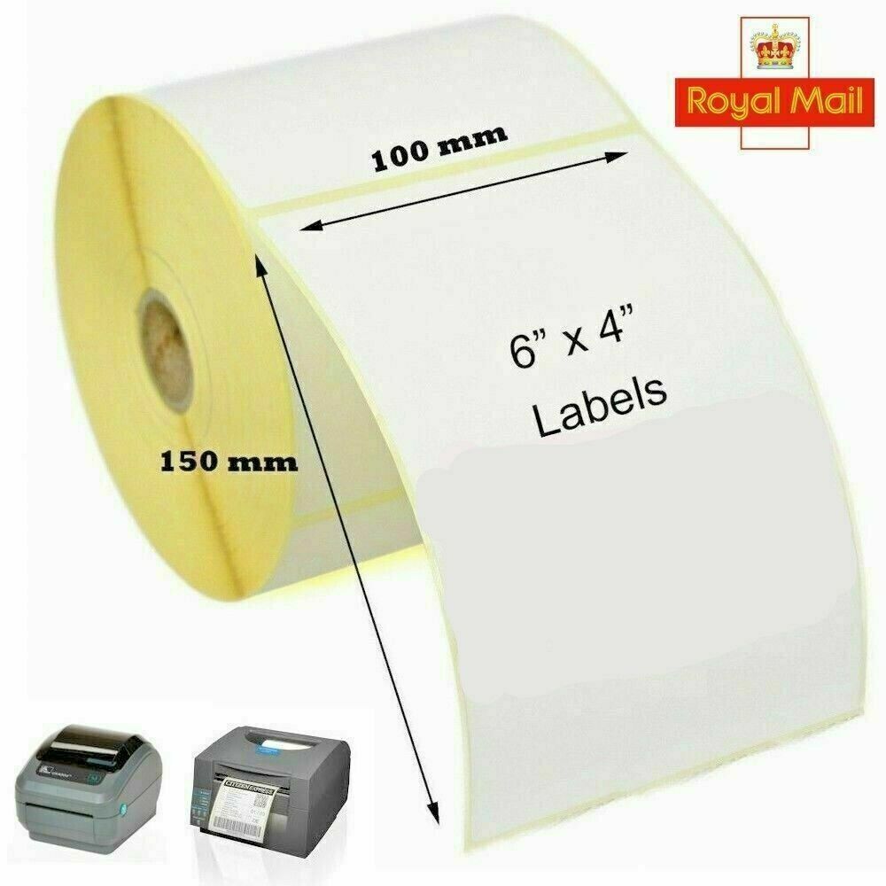 500 Labels ROYAL MAIL 4X6" 100x150MM DIRECT THERMAL LABELS ZEBRA PRINTERS 4 X 6