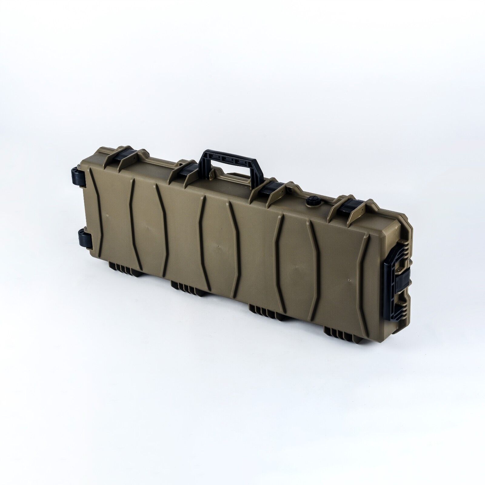 Large Wheeled Airsoft Rifle Hard Gun Case (Wave and pick and pluck) Olive Green