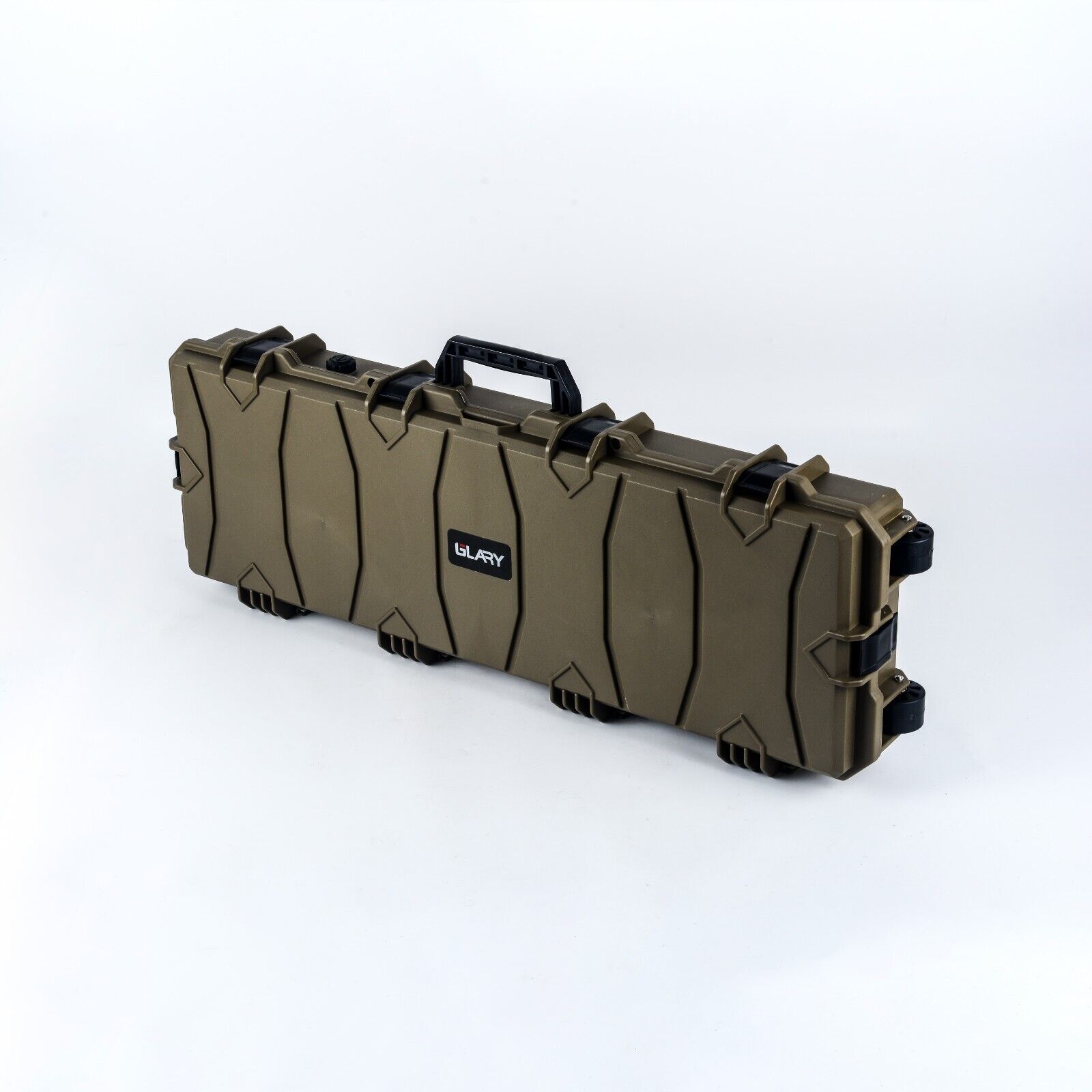 Large Wheeled Airsoft Rifle Hard Gun Case (Wave and pick and pluck) Olive Green