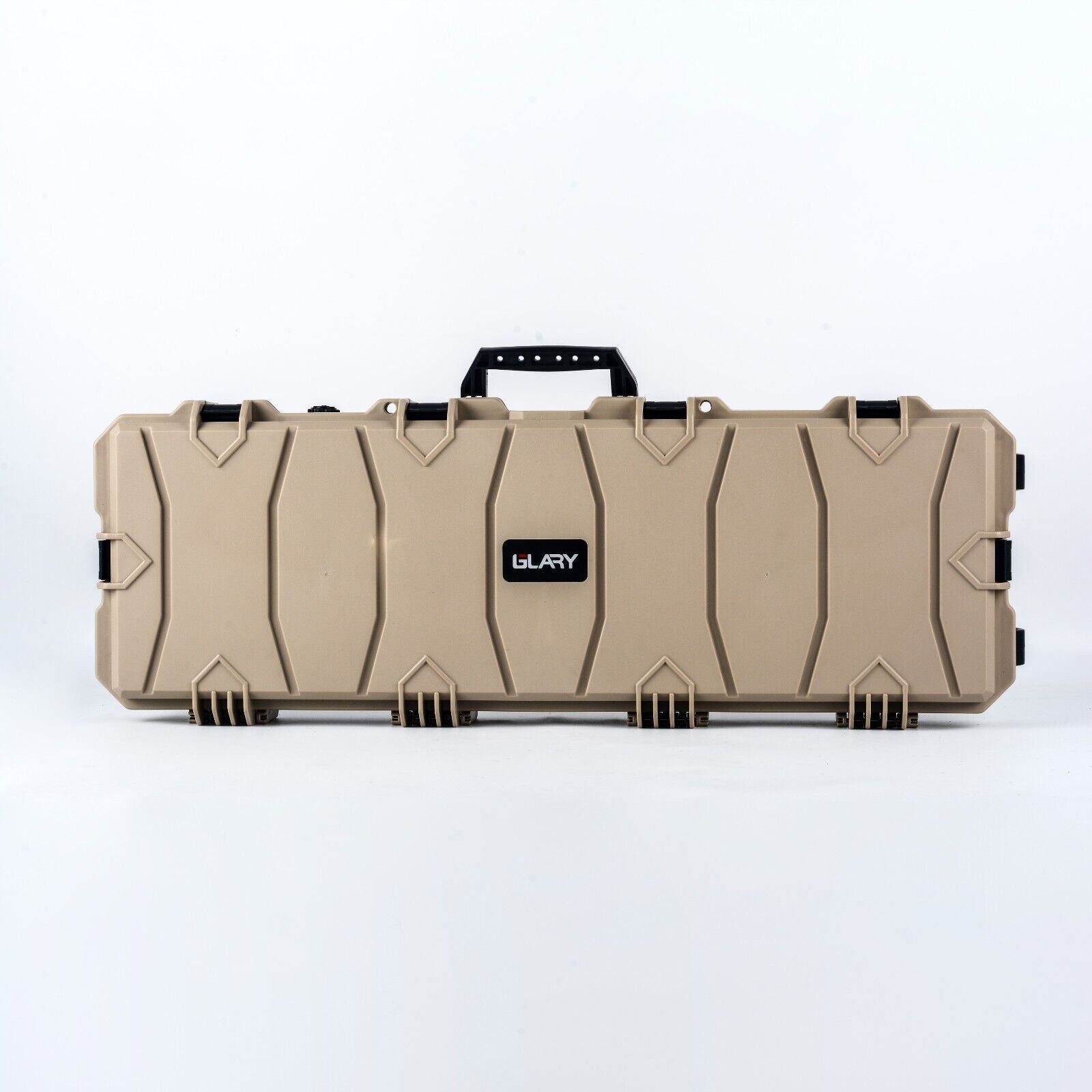 Large Wheeled Airsoft Rifle Hard Gun Case - (Wave and pick and pluck) Tan shade