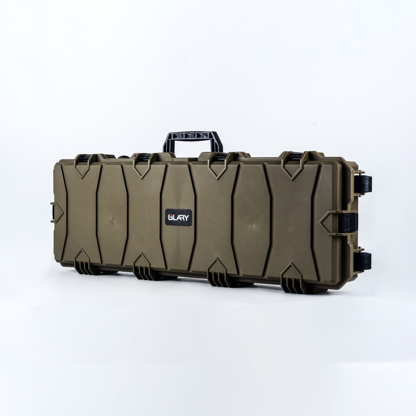 Large Wheeled Airsoft Rifle Hard Gun Case (Wave and pick and pluck) Olive Green
