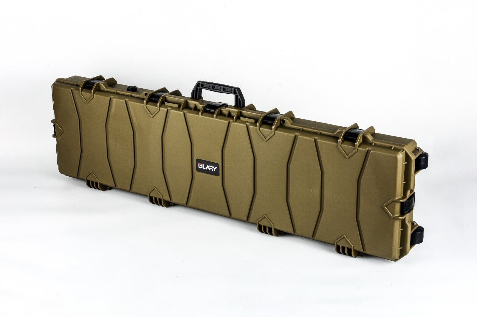 Hard Gun Case Extra Large Wheeled Hard Case (Wave Foam); Olive green shade