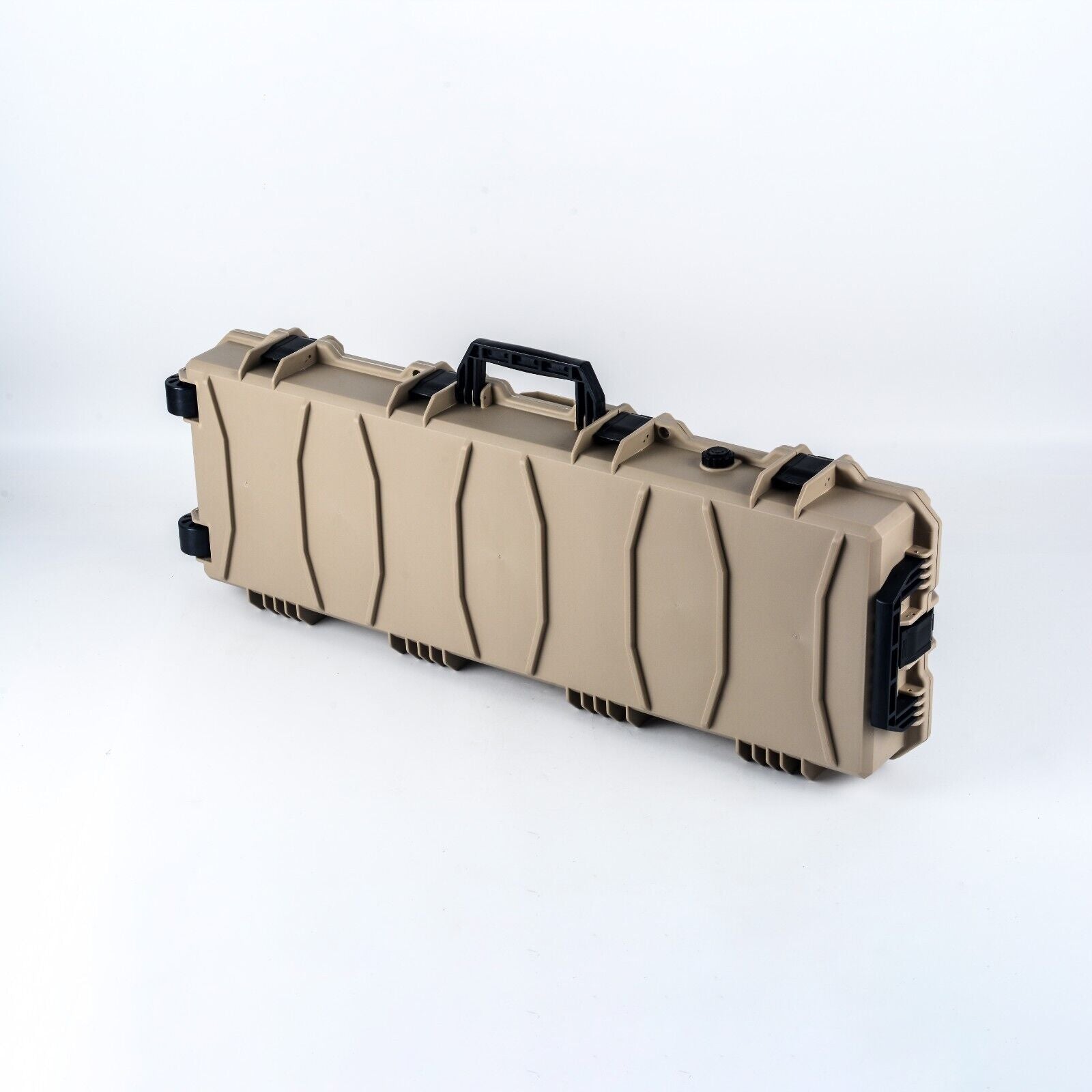 Large Wheeled Airsoft Rifle Hard Gun Case - (Wave and pick and pluck) Tan shade